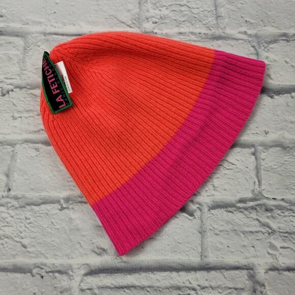 La Fetiche Mikey Pure New Wool Neon Ribbed Beanie made in Scotland Collab France - Picture 4 of 10